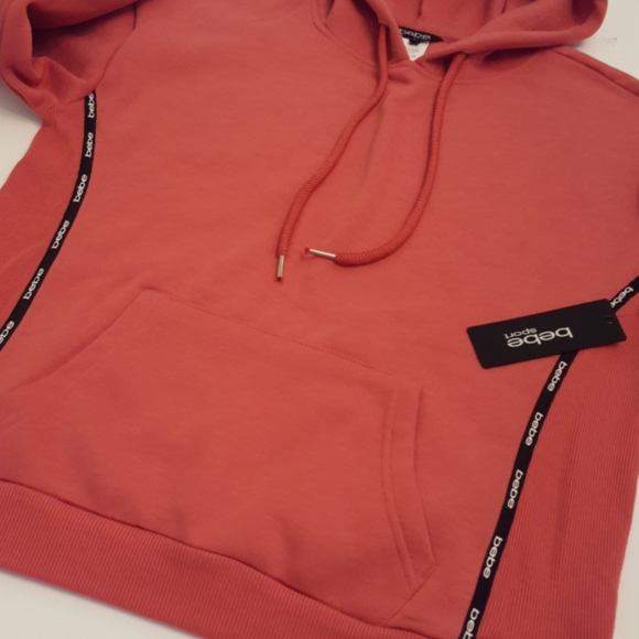 Bebe Mini Logo Tape Ribbed Insert Hoodie NWT - Picture 11 of 16